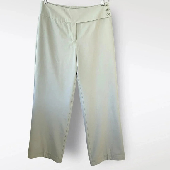 Tailor B. Moss Casual Straight Leg High Waist Trouser Pants Women Size 6 Green - Picture 1 of 14
